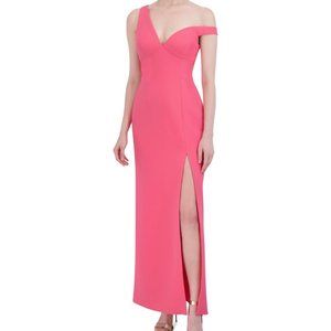 BCBGMAXAZRIA Asymmetric Column Gown Pink
